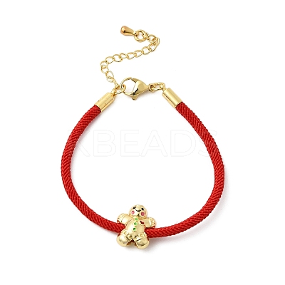 Christmas Nylon Cord Bracelets BJEW-L715-02G-01-1