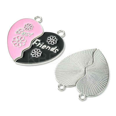 8 Sets 8 Styles Friendship Theme Alloy Enamel Split Pendants FIND-FS0002-31-1