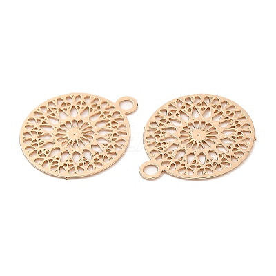 Long-Lasting Plated Brass Filigree Charms KK-K336-20KCG-1