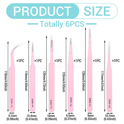 201 Stainless Steel Beading Tweezers Sets TOOL-TA0001-15B-1