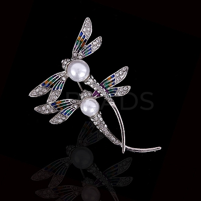 Dragonfly Alloy Rhinestone Brooch PW-WG859D6-01-1