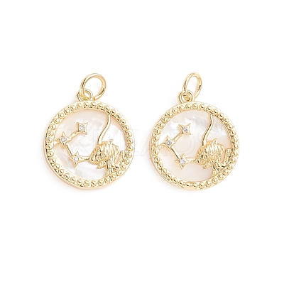 Brass Micro Pave Cubic Zirconia Pendants ZIRC-E164-36A-G-1