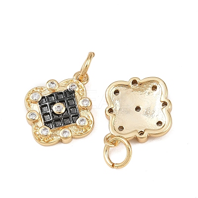 Brass Cubic Zirconia Charms KK-L251-46GB-C-1