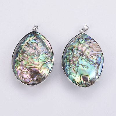 Abalone Shell/Paua Shell Big Pendants SSHEL-L008-15P-1