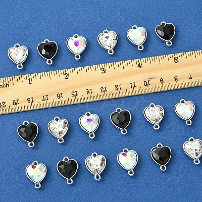 18Pcs 3 Colors Alloy Glass Links/Connectors GLAA-FS0001-95-1