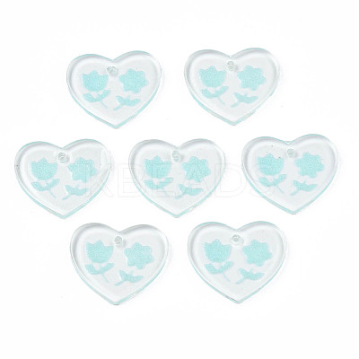 Transparent Resin Pendants RESI-N030-001C-1