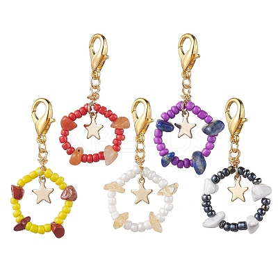 Glass Pendant Decorations HJEW-MZ00050-1