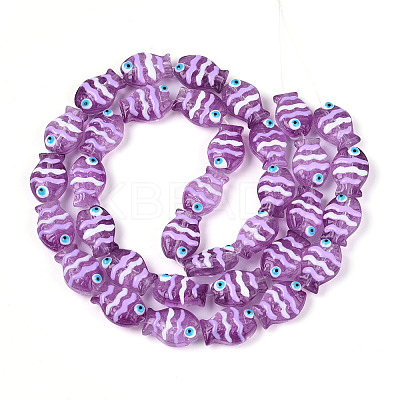 Transparent Glass and Enamel Beads Strands GLAA-T034-01G-1