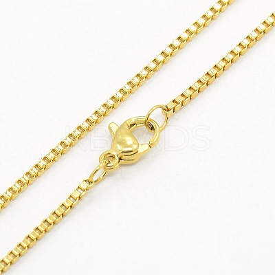 Unisex 304 Stainless Steel Box Chain Necklaces STAS-O037-71G-1