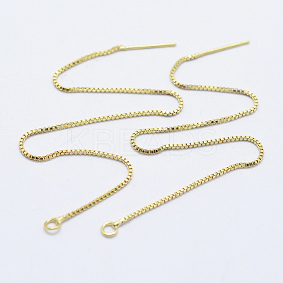Brass Stud Earring Findings KK-K220-01B-G-1