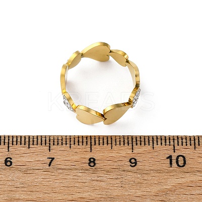 304 Stainless Steel with Rhinestone Finger Rings RJEW-Q020-15G-1