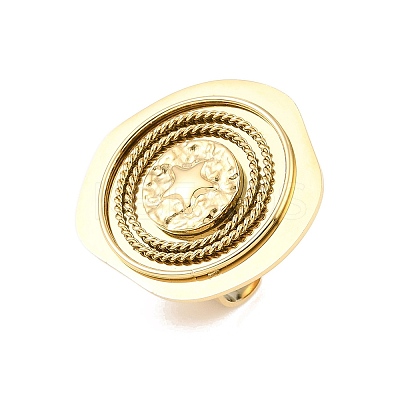 Irregular Round 304 Stainless Steel Open Cuff Rings for Women RJEW-S410-03G-01-1