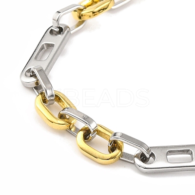 201 Stainless Steel Oval Links Chain Necklace NJEW-F22-39G-GP-1