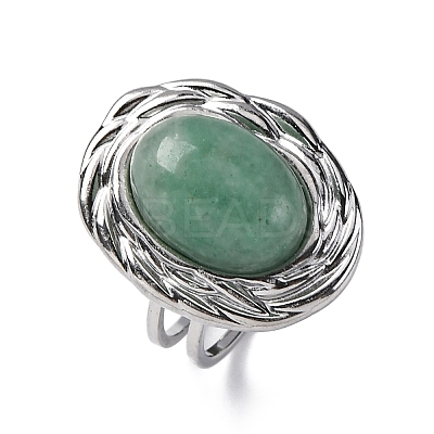 Oval Natural & Synthetic Gemstone Finger Rings RJEW-M063-01P-1
