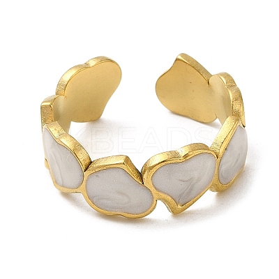 304 Stainless Steel Enamel Open Cuff Rings LS-RJEW-Q780-08G-1