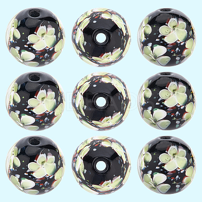 10Pcs Handmade Inner Flower Lampwork Beads LAMP-PA0001-02C-1