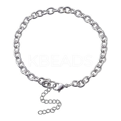 304 Stianless Steel Cable Chain Bracelet Making STAS-CJ0001-137-1