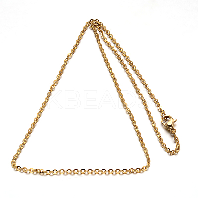 Ion Plating(IP) 304 Stainless Steel Cable Chain Necklace for Men Women STAS-L164A-01G-B-1