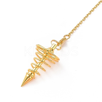 Brass Cable Chain Coil Dowsing Pendulums HJEW-D004-01G-1