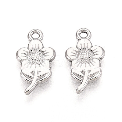 304 Stainless Steel Flower Pendants STAS-T069-31P-1