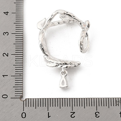 Brass Micro Pave Clear Cubic Zirconia Bead Frame KK-K371-49S-1