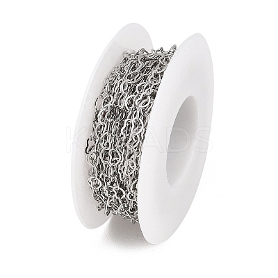 304 Stainless Steel Heart Link Chains CHS-C013-04P-01-1