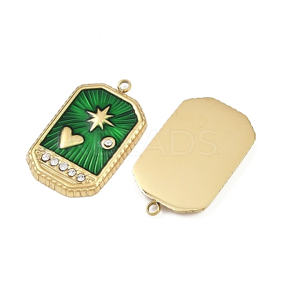 304 Stainless Steel Rhinestone Pendants STAS-P415-16G-1