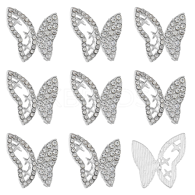 6Pcs 1-Hole Zinc Alloy Crystal Rhinestone Shank Buttons BUTT-DC0001-09-1