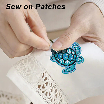 16Pcs 2 Style Polyester Computerized Embroidery Iron on/Sew on Patches PATC-DC0001-01-1