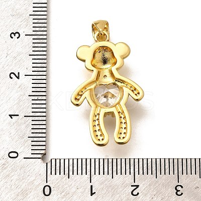 Rack Plating Brass Micro Pave Cubic Zirconia Pendants KK-L226-006G-07-1