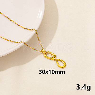 304 Stainless Steel Serpentine Pendant Necklaces RN6163-12-1