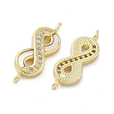 Natural Shell Infinity Links Connector Charms KK-A282-03A-G-1