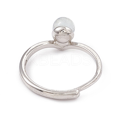 Natural Aquamarine Adjustable Rings RJEW-G273-11P-02-1