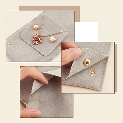 Lint Cloth Jewelry Gift Pouches with Snap Fastener ABAG-WH0045-08C-1