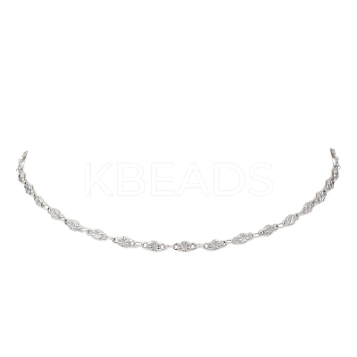 304 Stainless Steel Flower Link Chain Necklaces for Women NJEW-JN05587-1