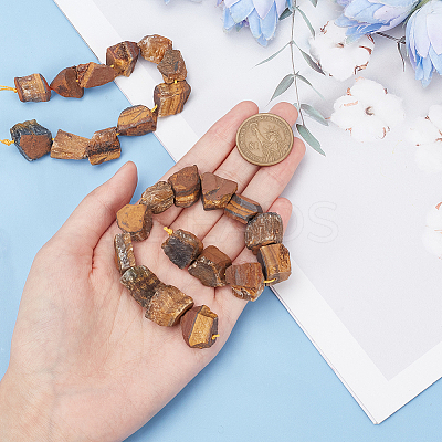 Rough Raw Natural Tiger Eye Beads Strands G-OC0003-77-1