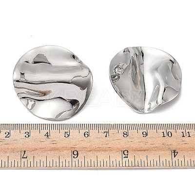 304 Stainless Steel Flat Round Stud Earrings EJEW-K268-56P-1