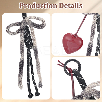 2Pcs 2 Colors Bowknot Polyester Pendant Decoration HJEW-GF0001-60-1