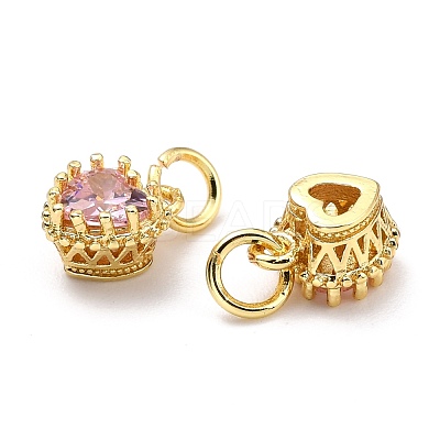 Brass Micro Pave Mixed Color Cubic Zirconia Pendants ZIRC-D120-02G-M-1
