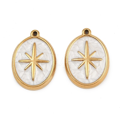 304 Stainless Steel Enamel Pendants STAS-I352-05G-01-1