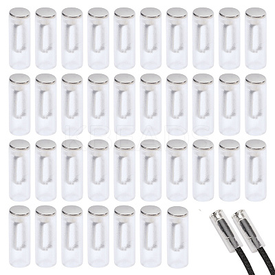 40 Sets Zinc Alloy with Resin Cord Ends FIND-CA0010-66P-1