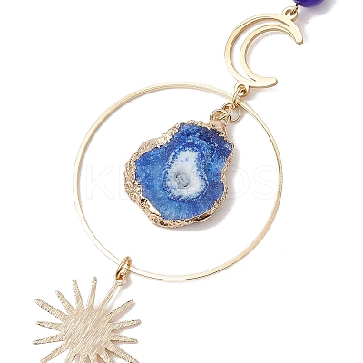 Handmade Lampwork Teardrop with Evil Eye Pendants Pendant Decorations HJEW-JM02315-1