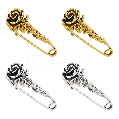 2Pairs 2 Colors Zinc Alloy Kilt Pins JEWB-FH0002-44-1