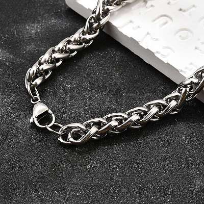 Tarnish Resistant Fashionable 304 Stainless Steel Wheat Chain Necklaces STAS-A028-N003P-1