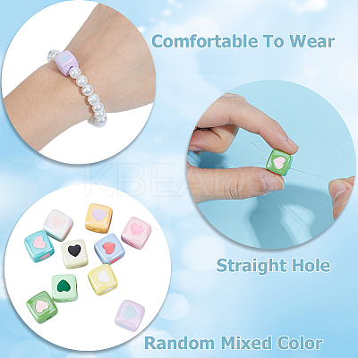 40Pcs Opaque Acrylic Enamel Beads OACR-PA0001-92-1