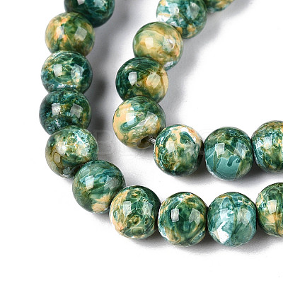 Baking Paint Glass Beads Strands X-DGLA-N016-6mm-07-1
