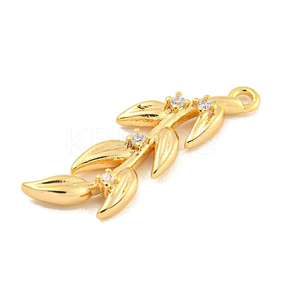 Brass Micro Pave Clear Cubic Zirconia Pendants KK-U015-13G-1-1