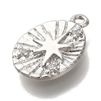 Brass Micro Pave Cubic Zirconia Pendants KK-U038-20P-1
