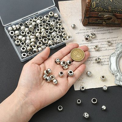 100Pcs 10 Styles Tibetan Style Alloy European Beads TIBE-CJ0001-32-1