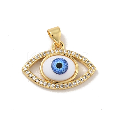 Brass Micro Pave Cubic Zirconia Pendants KK-B059-40G-1